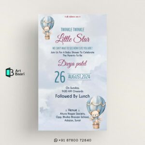 Godh Bharai; Simant Sanskar; Simant Vidhi Gujarati; Baby Shower Ceremony; invitation card; in gujarati language; Baby Announcement invitation card; in english language; with shoes; Baby welcome party invitation; video in English; Seemantham Ceremony; Oti bharan; with couple photo; Gujarati; Hindi; Kutchi; Surati; Jain; Hinduism; Islam; Christianity; Sikhism; Buddhism; Jainism; Dohale jevan invitation card in; Template; Free; Canva; Free and customizable baby shower; Baby Shower Invitations Free Templates; Matrutv; Simant sanksar; Desi; Amantan; Patrika; Kankotri; Valaikappu invitation card; Royal Baby Shower Invitations; Valaikaappu Baby Shower ceremony invitation card in tamil language; Greeting; Island; unique baby shower invitation card; background baby shower invitation card; template background baby shower invitation card; baby shower card background; Sample; Pink; And; Sky blue; baby shower card congratulations; Golden ratio designed; Art; Baari; art baari; #artbaari; No.1; Top; Best; Design; Tamplate; Top 10; Grate; Fancy; New; Trending; Personalised; 1 2 3 4 5 6 7 8 9 10 11 12 13 14 15 16 17 18 19 20 21 22 23 24 25 26 27 28 29 30 31 32 33 34 35 36 37 38 39 40 41 42 43 44 45 46 47 48 49 50 51 52 53 54 55 56 57 58 59 60 61 62 63 64 65 66 67 68 69 70 71 72 73 74 75 76 77 78 79 80 81 82 83 84 85 86 87 88 89 90 91 92 93 94 95 96 97 98 99 100; Digitalinvitation; Einvit; Onlineinvitation; Savethedate; Invitationdesign; Digitalart; Graphicdesign; Paperlessinvitation; Ecofriendlyinvitation; Virtualparty; Onlineevent; Wedding; Birthday; Online; RSVP; Wording; Ideas; Maker; #weddinginvitation; youtube; facebook; whatsapp web; translate; google; instagram; ig; amazon; gmail; google translate; e invite; online invitation; digital invitation; wedding e invite; free e invite; e invite template; birthday e invite; e invitation card; e invite maker; digital Baby Shower Invitation | Invitación a Baby Shower Digital | Invitation à une Baby Shower Digitale | Digitale Baby Shower Einladung | Invito al Baby Shower Digitale | Convite de Chá de Bebê Digital | Digitale Baby Shower Uitnodiging | 数字化婴儿派对邀请 | デジタルベビーシャワー招待 | Цифровое Приглашение на Вечеринку для Будущей Мамы | دعوة لحفل استقبال المولود الرقمي | डिजिटल बेबी शॉवर निमंत्रण | ડિજિટલ બેબી શાવર આમંત્રણ; e invite design; invitation video maker; online invitation card; wedding invitation video maker; free online invitation maker; indian wedding e invite; e card; anniversary e invite; baby shower e invite; housewarming e invite; engagement e invite; English; Mandarin Chinese; Spanish; French; Standard Arabic; Bengali; Russian; Portuguese; Indonesian; Urdu; German; Japanese; Marathi; Telugu; Turkish; Tamil; Vietnamese; Wu Chinese; Korean; simant sanskar card in gujarati; સીમંત સંસ્કાર કાર્ડ | | સીમંત સંસ્કાર આમંત્રણ પત્રિકા | | ગુજરાતી સીમંત સંસ્કાર કાર્ડ | | સીમંત સંસ્કાર કાર્ડ ડિઝાઇન | | સીમંત સંસ્કાર કાર્ડ વર્ડિંગ | | સીમંત સંસ્કાર કાર્ડ ટેમ્પ્લેટ | | સીમંત સંસ્કાર કાર્ડ PDF | | સીમંત સંસ્કાર કાર્ડ ઓનલાઇન | | સીમંત સંસ્કાર કાર્ડ નિઃશુલ્ક ડાઉનલોડ | | સીમંત સંસ્કાર કાર્ડ બનાવવાની રીત | | સીમંત સંસ્કાર શુભેચ્છા સંદેશ | | સીમંત સંસ્કાર ઉજવણી | | સીમંત સંસ્કાર વિધિ | | સીમંત સંસ્કાર મહત્વ | | સીમંત સંસ્કાર સંસ્કૃતિ | | સીમંત સંસ્કાર પરંપરા | | સીમંત સંસ્કાર રિવાજો | | સીમંત સંસ્કાર ગીતો | | સીમંત સંસ્કાર ભોજન | | સીમંત સંસ્કાર ભેટ સૂચનો | | સીમંત સંસ્કાર સજાવટ | | સીમંત સંસ્કાર ફોટોગ્રાફી | | સીમંત સંસ્કાર વિડિયોગ્રાફી | | સીમંત સંસ્કાર આયોજન | | સીમંત સંસ્કાર ચેકલિસ્ટ | | સીમંત સંસ્કાર ટિપ્સ | | સીમંત સંસ્કાર માહિતી | | સીમંત સંસ્કાર સમાચાર | | સીમંત સંસ્કાર બ્લોગ | | સીમંત સંસ્કાર વેબસાઇટ | | સીમંત સંસ્કાર એપ્લિકેશન | | સીમંત સંસ્કાર સોશિયલ મીડિયા | | સીમંત સંસ્કાર હેશટેગ | | સીમંત સંસ્કાર ઇન્ફોગ્રાફિક | | સીમંત સંસ્કાર પ્રેઝન્ટેશન | | સીમંત સંસ્કાર વર્કશોપ | | સીમંત સંસ્કાર સેમિનાર | | સીમંત સંસ્કાર કોન્ફરન્સ | | સીમંત સંસ્કાર પુસ્તકો | | સીમંત સંસ્કાર લેખો | | સીમંત સંસ્કાર સંશોધન | | સીમંત સંસ્કાર શિક્ષણ | | સીમંત સંસ્કાર તાલીમ | | સીમંત સંસ્કાર સલાહ | | સીમંત સંસ્કાર સેવાઓ | | સીમંત સંસ્કાર ઉત્પાદનો | | સીમંત સંસ્કાર બજાર | | સીમંત સંસ્કાર ઉદ્યોગ | | સીમંત સંસ્કાર વ્યવસાય | | સીમંત સંસ્કાર કારકિર્દી | | સીમંત સંસ્કાર સમુદાય | | સીમંત સંસ્કાર નેટવર્ક | | સીમંત સંસ્કાર સંગઠન | | સીમંત સંસ્કાર ચેરિટી | | સીમંત સંસ્કાર ફાઉન્ડેશન | | સીમંત સંસ્કાર ટ્રસ્ટ | | સીમંત સંસ્કાર એવોર્ડ | | સીમંત સંસ્કાર સન્માન | | સીમંત સંસ્કાર સિદ્ધિઓ | | સીમંત સંસ્કાર સફળતાની વાર્તાઓ | | સીમંત સંસ્કાર પ્રેરણા | | સીમંત સંસ્કાર સંદેશા |; ગોધ ભારાઈ; સિમંત સંસ્કાર; સિમંત વિધિ; બેબી શાવર સમારોહ; આમંત્રણ કાર્ડ; ગુજરાતી ભાષામાં; બેબી જાહેરાત આમંત્રણ કાર્ડ; અંગ્રેજી ભાષામાં; પગરખાં સાથે; બેબી સ્વાગત પાર્ટી આમંત્રણ; અંગ્રેજીમાં વિડિયો; સીમંતમ સમારોહ; ઓટી ભરણ; દંપતીના ફોટા સાથે; ગુજરાતી; હિન્દી; કચ્છી; સુરતી; જૈન; ડોહલે જીવન આમંત્રણ કાર્ડ માં; ઢાંચો; મફત; કેનવા; મફત અને કસ્ટમાઇઝ બેબી શાવર; બેબી શાવર આમંત્રણો મફત નમૂનાઓ; માતૃત્વ; સિમંત સંસાર; દેશી; અમંતાન; પત્રિકા; કંકોત્રી; વલાઈકપ્પુ આઈ; Valaikaappu Baby Shower ceremony invitation card in tamil langua; 1 2 3 4 5 6 7 8 9 10 11 12 13 14 15 16 17 18 19 20 21 22 23 24 2; digital Baby Shower Invitation | Invitación a Baby Shower Digit; સીમંત સંસ્કાર કાર્ડ | | સી; બેબી જાહેરાત આમંત્રણ કા; બેબી સ્વાગત પાર્ટી આમંત; ડોહલે જીવન આમંત્રણ કાર્; મફત અને કસ્ટમાઇઝ બેબી શા; બેબી શાવર આમંત્રણો મફત ન;