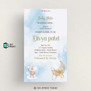 Godh Bharai; Simant Sanskar; Simant Vidhi Gujarati; Baby Shower Ceremony; invitation card; in gujarati language; Baby Announcement invitation card; in english language; with shoes; Baby welcome party invitation; video in English; Seemantham Ceremony; Oti bharan; with couple photo; Gujarati; Hindi; Kutchi; Surati; Jain; Hinduism; Islam; Christianity; Sikhism; Buddhism; Jainism; Dohale jevan invitation card in; Template; Free; Canva; Free and customizable baby shower; Baby Shower Invitations Free Templates; Matrutv; Simant sanksar; Desi; Amantan; Patrika; Kankotri; Valaikappu invitation card; Royal Baby Shower Invitations; Valaikaappu Baby Shower ceremony invitation card in tamil language; Greeting; Island; unique baby shower invitation card; background baby shower invitation card; template background baby shower invitation card; baby shower card background; Sample; Pink; And; Sky blue; baby shower card congratulations; Golden ratio designed; Art; Baari; art baari; #artbaari; No.1; Top; Best; Design; Tamplate; No.1; Top 10; Grate; Fancy; New; Trending; Personalised; 1 2 3 4 5 6 7 8 9 10 11 12 13 14 15 16 17 18 19 20 21 22 23 24 25 26 27 28 29 30 31 32 33 34 35 36 37 38 39 40 41 42 43 44 45 46 47 48 49 50 51 52 53 54 55 56 57 58 59 60 61 62 63 64 65 66 67 68 69 70 71 72 73 74 75 76 77 78 79 80 81 82 83 84 85 86 87 88 89 90 91 92 93 94 95 96 97 98 99 100; Digitalinvitation; Einvit; Onlineinvitation; Savethedate; Invitationdesign; Digitalart; Graphicdesign; Paperlessinvitation; Ecofriendlyinvitation; Virtualparty; Onlineevent; Wedding; Template; Free; Design; Birthday; Online; RSVP; Wording; Ideas; Maker; #weddinginvitation; youtube; facebook; whatsapp web; translate; google; instagram; ig; amazon; gmail; google translate; e invite; online invitation; digital invitation; wedding e invite; free e invite; e invite template; birthday e invite; e invitation card; e invite maker; digital Baby Shower Invitation | Invitación a Baby Shower Digital | Invitation à une Baby Shower Digitale | Digitale Baby Shower Einladung | Invito al Baby Shower Digitale | Convite de Chá de Bebê Digital | Digitale Baby Shower Uitnodiging | 数字化婴儿派对邀请 | デジタルベビーシャワー招待 | Цифровое Приглашение на Вечеринку для Будущей Мамы | دعوة لحفل استقبال المولود الرقمي | डिजिटल बेबी शॉवर निमंत्रण | ડિજિટલ બેબી શાવર આમંત્રણ; e invite design; invitation video maker; online invitation card; wedding invitation video maker; free online invitation maker; indian wedding e invite; e card; anniversary e invite; baby shower e invite; housewarming e invite; engagement e invite; English; Mandarin Chinese; Hindi; Gujarati; Spanish; French; Standard Arabic; Bengali; Russian; Portuguese; Indonesian; Urdu; German; Japanese; Marathi; Telugu; Turkish; Tamil; Vietnamese; Wu Chinese; Korean; simant sanskar card in gujarati; સીમંત સંસ્કાર કાર્ડ | | સીમંત સંસ્કાર આમંત્રણ પત્રિકા | | ગુજરાતી સીમંત સંસ્કાર કાર્ડ | | સીમંત સંસ્કાર કાર્ડ ડિઝાઇન | | સીમંત સંસ્કાર કાર્ડ વર્ડિંગ | | સીમંત સંસ્કાર કાર્ડ ટેમ્પ્લેટ | | સીમંત સંસ્કાર કાર્ડ PDF | | સીમંત સંસ્કાર કાર્ડ ઓનલાઇન | | સીમંત સંસ્કાર કાર્ડ નિઃશુલ્ક ડાઉનલોડ | | સીમંત સંસ્કાર કાર્ડ બનાવવાની રીત | | સીમંત સંસ્કાર શુભેચ્છા સંદેશ | | સીમંત સંસ્કાર ઉજવણી | | સીમંત સંસ્કાર વિધિ | | સીમંત સંસ્કાર મહત્વ | | સીમંત સંસ્કાર સંસ્કૃતિ | | સીમંત સંસ્કાર પરંપરા | | સીમંત સંસ્કાર રિવાજો | | સીમંત સંસ્કાર ગીતો | | સીમંત સંસ્કાર ભોજન | | સીમંત સંસ્કાર ભેટ સૂચનો | | સીમંત સંસ્કાર સજાવટ | | સીમંત સંસ્કાર ફોટોગ્રાફી | | સીમંત સંસ્કાર વિડિયોગ્રાફી | | સીમંત સંસ્કાર આયોજન | | સીમંત સંસ્કાર ચેકલિસ્ટ | | સીમંત સંસ્કાર ટિપ્સ | | સીમંત સંસ્કાર માહિતી | | સીમંત સંસ્કાર સમાચાર | | સીમંત સંસ્કાર બ્લોગ | | સીમંત સંસ્કાર વેબસાઇટ | | સીમંત સંસ્કાર એપ્લિકેશન | | સીમંત સંસ્કાર સોશિયલ મીડિયા | | સીમંત સંસ્કાર હેશટેગ | | સીમંત સંસ્કાર ઇન્ફોગ્રાફિક | | સીમંત સંસ્કાર પ્રેઝન્ટેશન | | સીમંત સંસ્કાર વર્કશોપ | | સીમંત સંસ્કાર સેમિનાર | | સીમંત સંસ્કાર કોન્ફરન્સ | | સીમંત સંસ્કાર પુસ્તકો | | સીમંત સંસ્કાર લેખો | | સીમંત સંસ્કાર સંશોધન | | સીમંત સંસ્કાર શિક્ષણ | | સીમંત સંસ્કાર તાલીમ | | સીમંત સંસ્કાર સલાહ | | સીમંત સંસ્કાર સેવાઓ | | સીમંત સંસ્કાર ઉત્પાદનો | | સીમંત સંસ્કાર બજાર | | સીમંત સંસ્કાર ઉદ્યોગ | | સીમંત સંસ્કાર વ્યવસાય | | સીમંત સંસ્કાર કારકિર્દી | | સીમંત સંસ્કાર સમુદાય | | સીમંત સંસ્કાર નેટવર્ક | | સીમંત સંસ્કાર સંગઠન | | સીમંત સંસ્કાર ચેરિટી | | સીમંત સંસ્કાર ફાઉન્ડેશન | | સીમંત સંસ્કાર ટ્રસ્ટ | | સીમંત સંસ્કાર એવોર્ડ | | સીમંત સંસ્કાર સન્માન | | સીમંત સંસ્કાર સિદ્ધિઓ | | સીમંત સંસ્કાર સફળતાની વાર્તાઓ | | સીમંત સંસ્કાર પ્રેરણા | | સીમંત સંસ્કાર સંદેશા |; ગોધ ભારાઈ; સિમંત સંસ્કાર; સિમંત વિધિ; બેબી શાવર સમારોહ; આમંત્રણ કાર્ડ; ગુજરાતી ભાષામાં; બેબી જાહેરાત આમંત્રણ કાર્ડ; અંગ્રેજી ભાષામાં; પગરખાં સાથે; બેબી સ્વાગત પાર્ટી આમંત્રણ; અંગ્રેજીમાં વિડિયો; સીમંતમ સમારોહ; ઓટી ભરણ; દંપતીના ફોટા સાથે; ગુજરાતી; હિન્દી; કચ્છી; સુરતી; જૈન; ડોહલે જીવન આમંત્રણ કાર્ડ માં; ઢાંચો; મફત; કેનવા; મફત અને કસ્ટમાઇઝ બેબી શાવર; બેબી શાવર આમંત્રણો મફત નમૂનાઓ; માતૃત્વ; સિમંત સંસાર; દેશી; અમંતાન; પત્રિકા; કંકોત્રી; વલાઈકપ્પુ આઈ